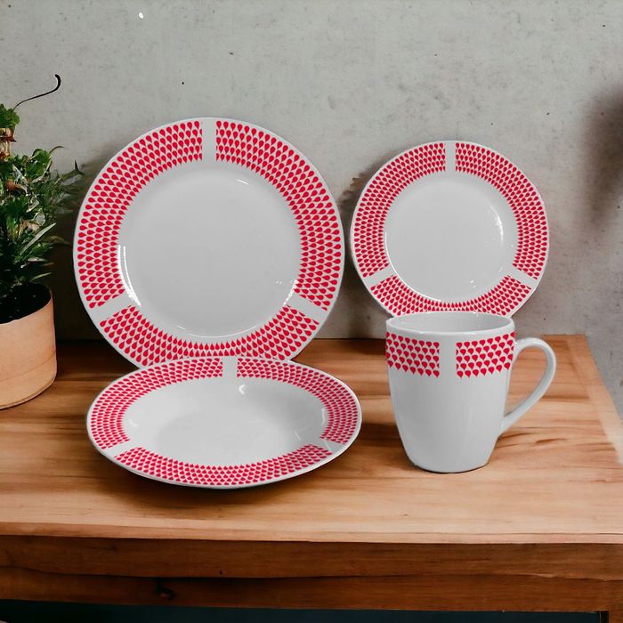 Set de vajilla Decal Lluvia x 16 piezas Orange Promart