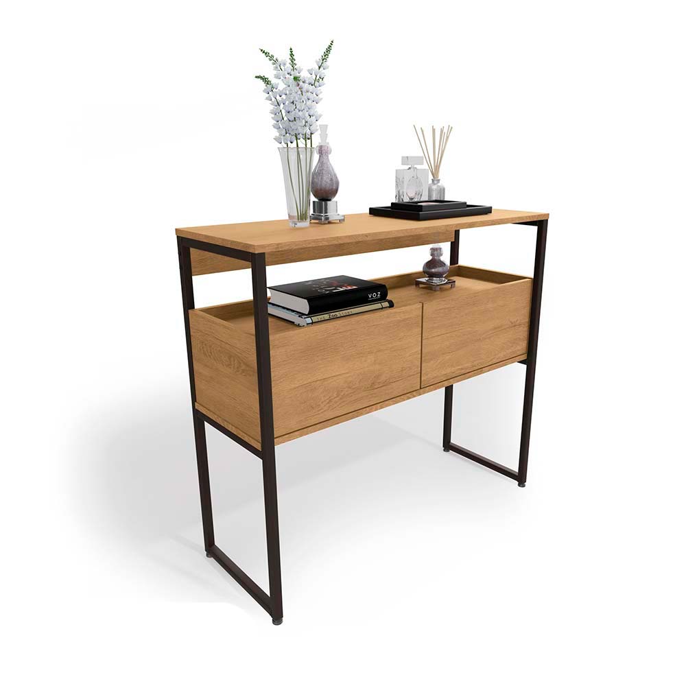 Aparador London 2 niveles 91x33cm Maple Metal Orange