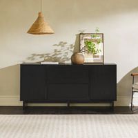 Aparador Moderno Emilia Negro 2 Puertas 2 Cajones R&R MUEBLES