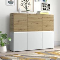 Aparador Moderno Pelham Marron y Blanco R&R MUEBLES