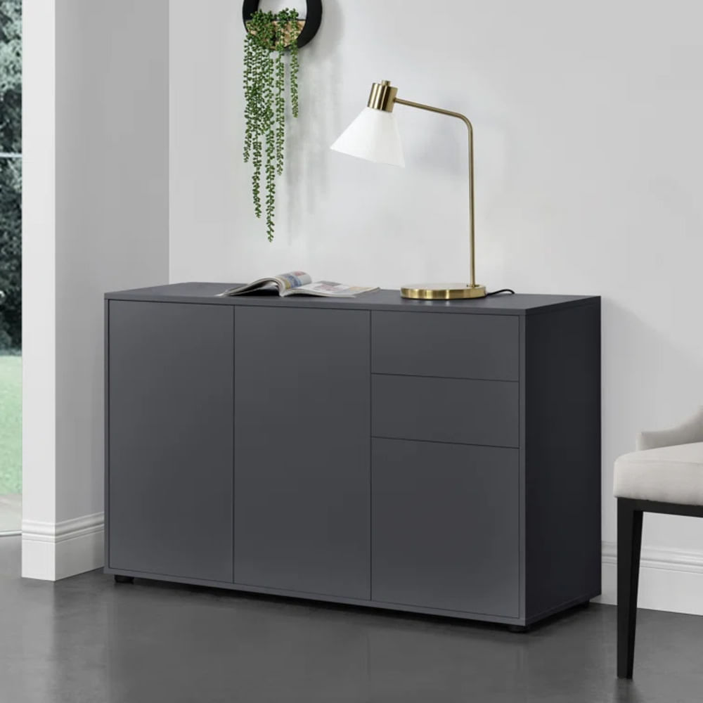 Aparador Moderno Tokisaki Negro R&R MUEBLES