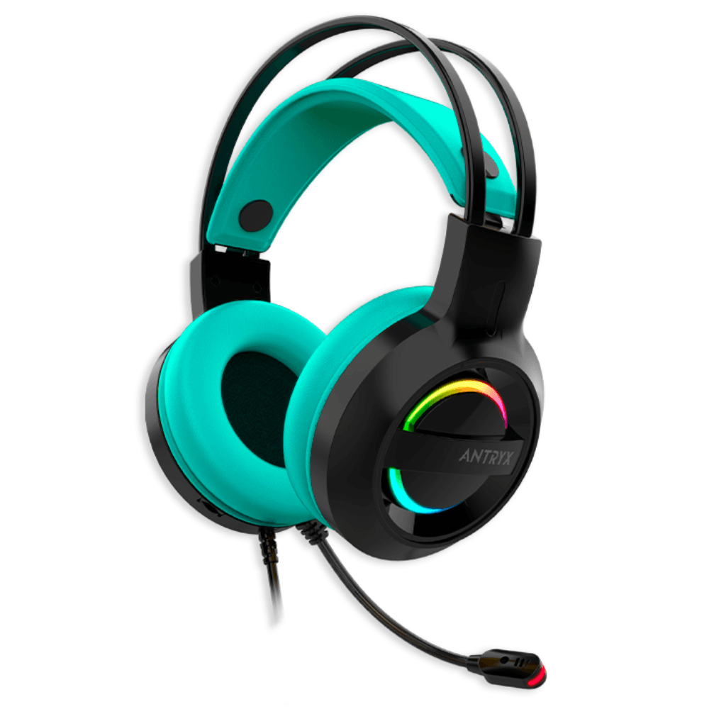 Audifono Gamer Antryx Iris-K Turquoise 7.1 Virtual Usb Agh-7100kte