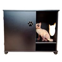 Casa Baño para gatos Romy color negro c/ruedas TU MESITA