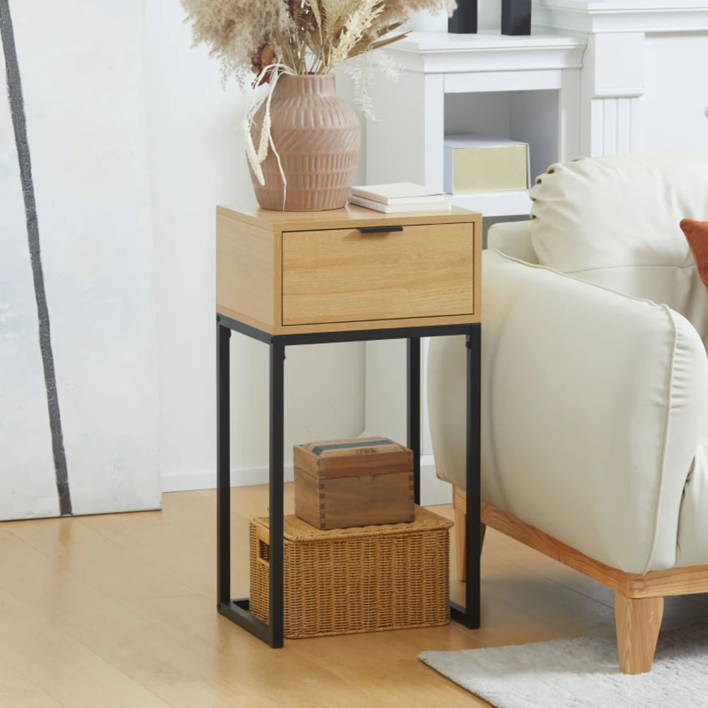 Mesa Auxiliar Tumi color Madera 1 cajón TU MESITA