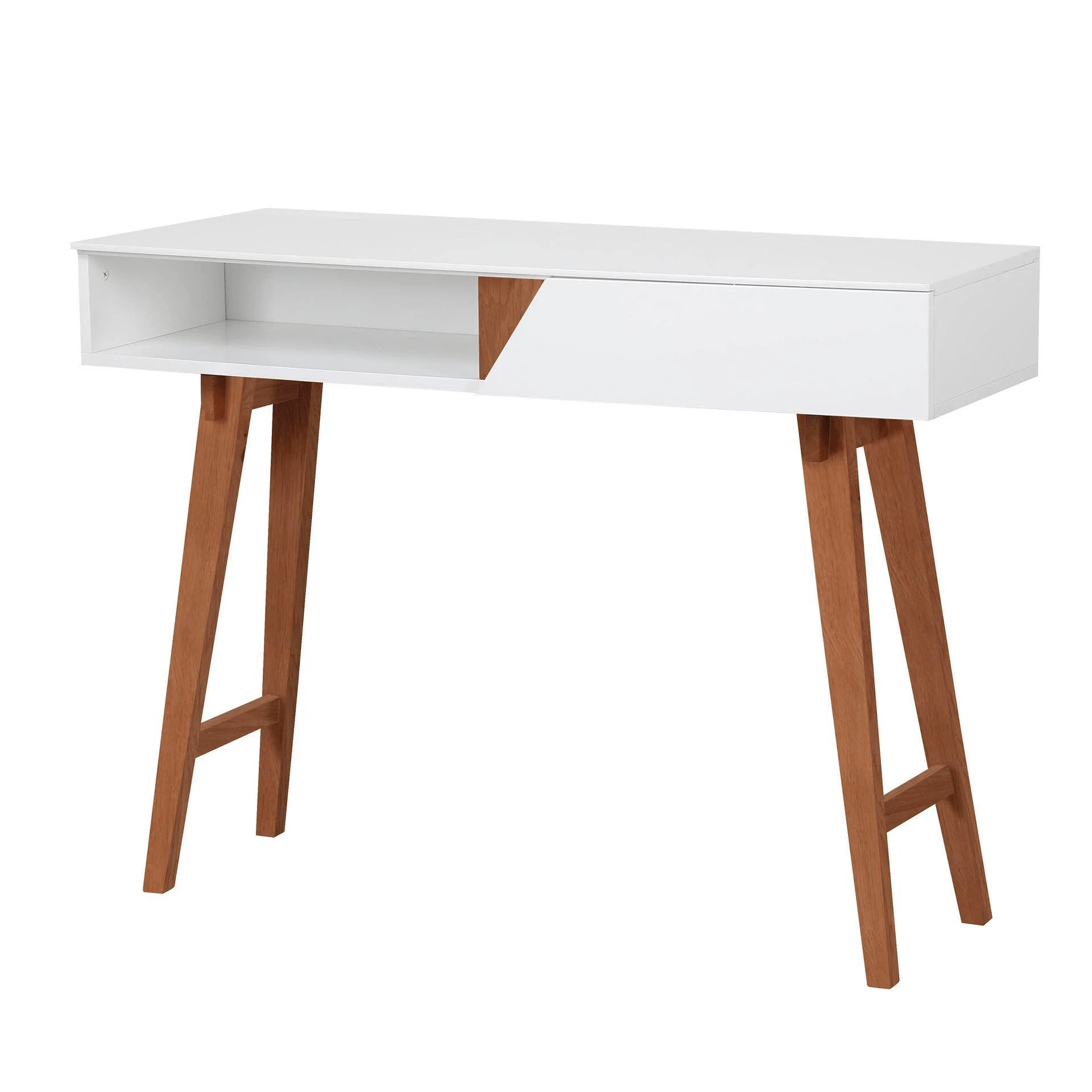 Consola de Entrada Atlantis 1 cajón color Blanco/Marrón TU MESITA