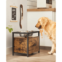 Mueble para Perros Anton 2 platos TU MESITA color Marrón/Negro