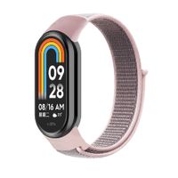 Correa nylon para miBand 8 rosado con gris