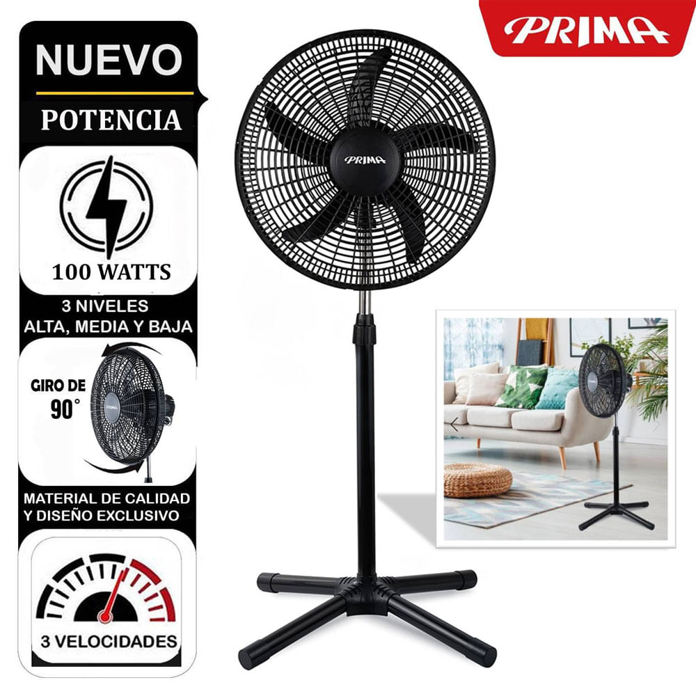 Ventilador de Pedestal PRIMA YL-1805-1P 18"" 100 Watts 3 Velocidades