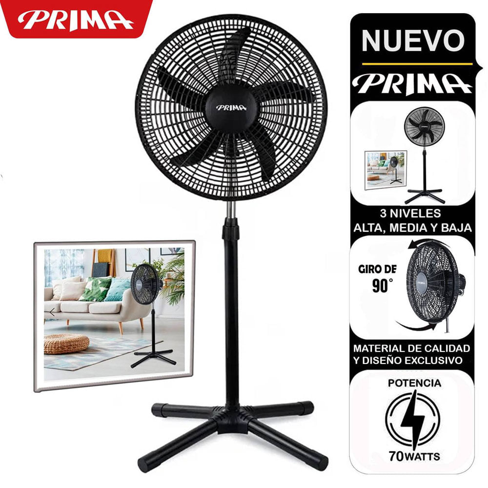 Ventilador de Pedestal PRIMA YL-1805-P 18"" 70 Watts 3 Velocidades