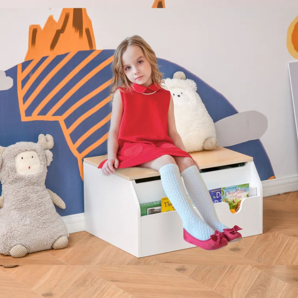 Baúl Multiusos para Niños Zack color Blanco/Duna TU MESITA