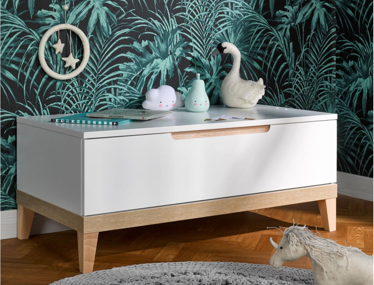 Baúl Moderno Tony color Blanco 1 cajón TU MESITA