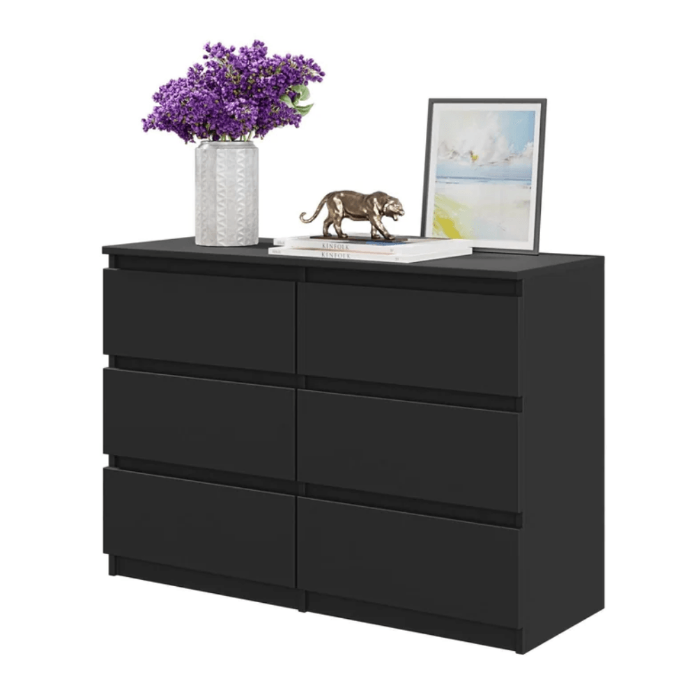 Comoda 6 cajones Enys Negro Muebles Bonno