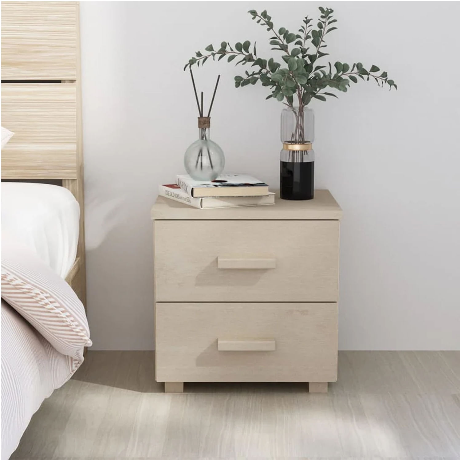 Velador Kyla 2 cajones Color Manzano