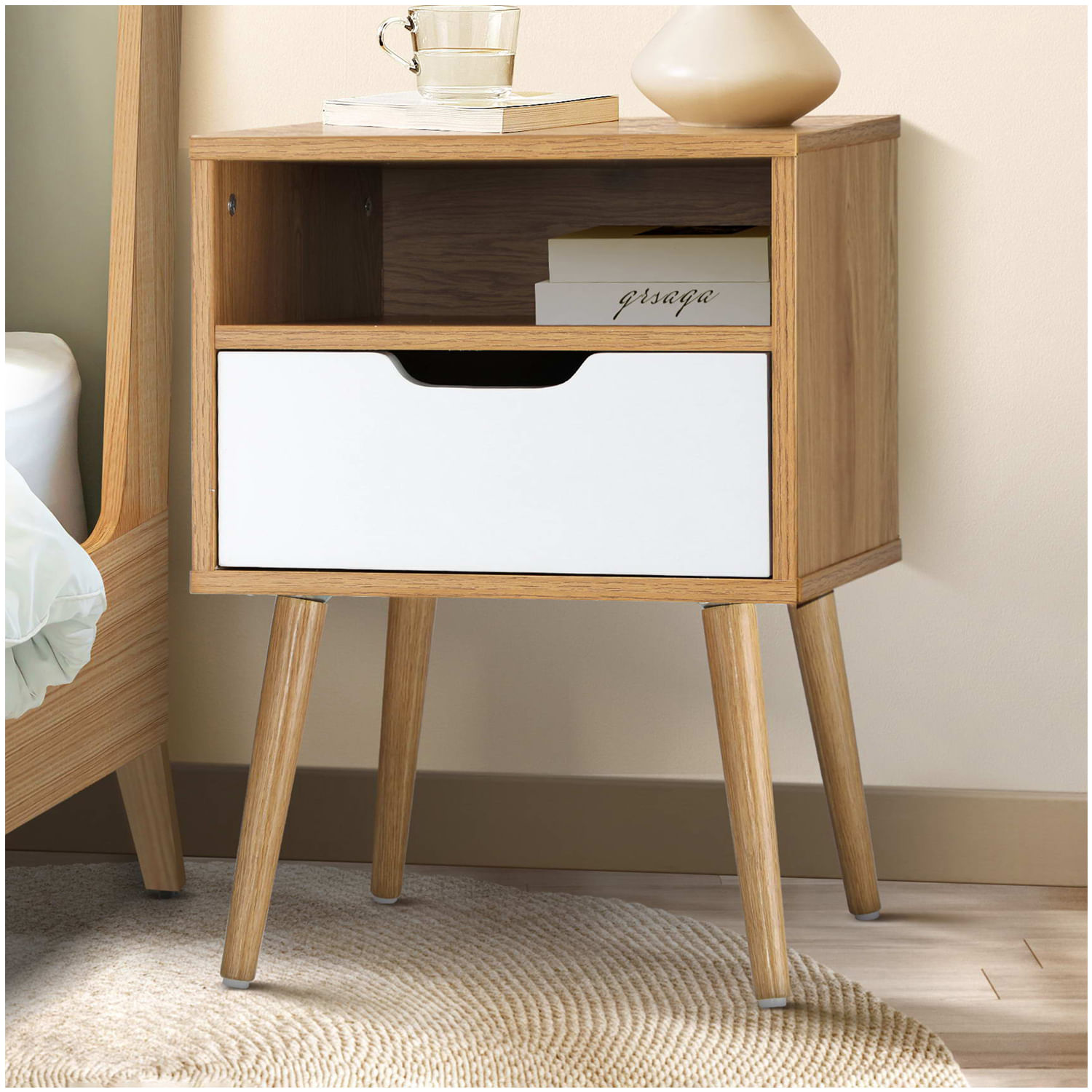 Velador Vintage Roelia Ventitas Home Duna y Blanco