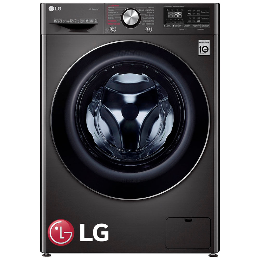 Lavaseca LG Carga Frontal 12Kg/7Kg WD12BVC2S6C Negro
