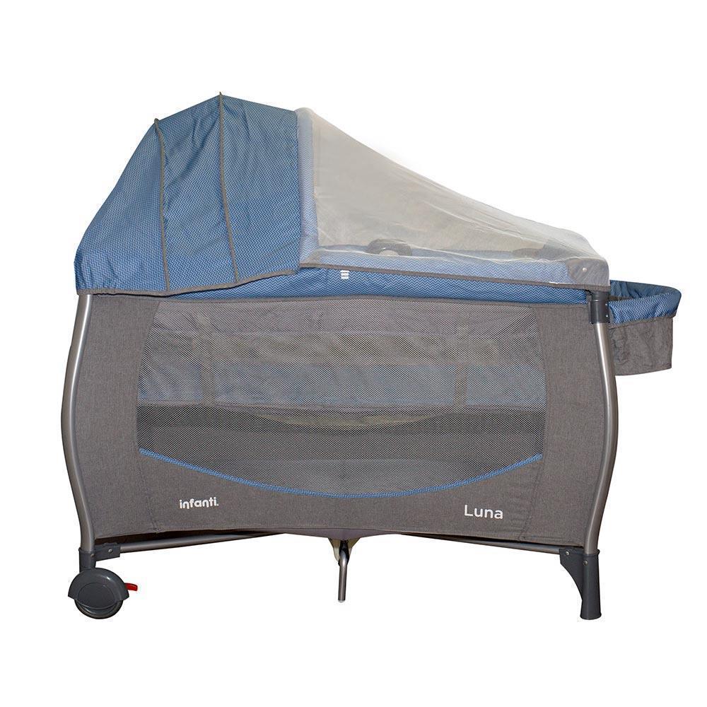 Corral Cuna Infanti Luna Zigzag Blue
