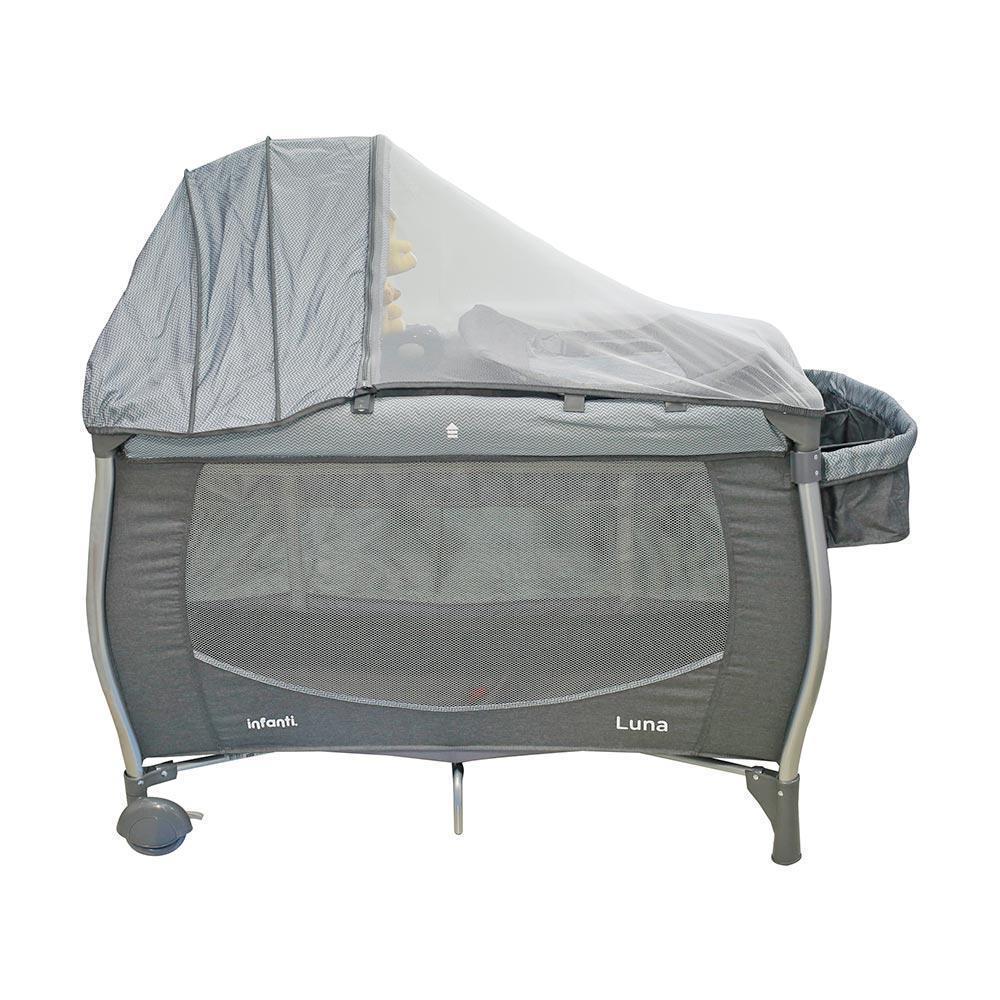 Corral Cuna Infanti Luna Zigzag Grey