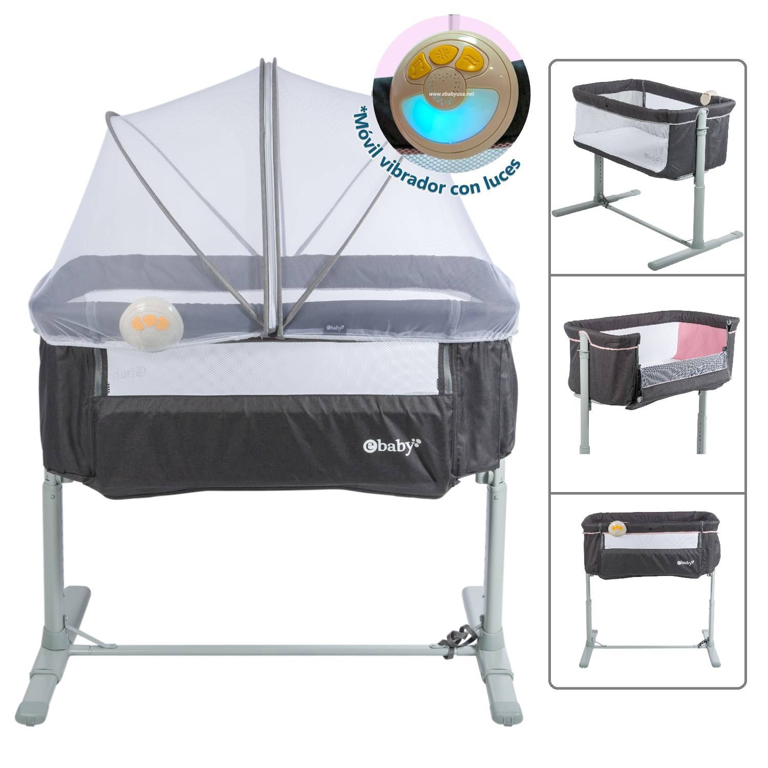 Cuna Colecho Ebaby Tami EB756 Gris