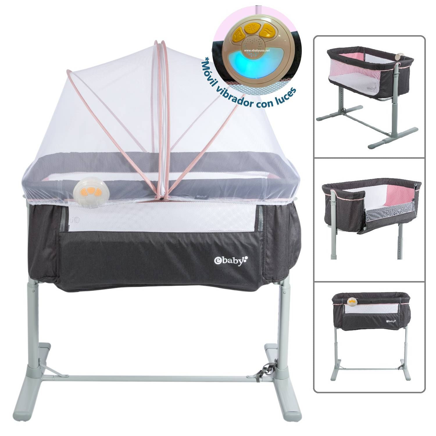 Cuna Colecho Ebaby Tami EB756 Rosado