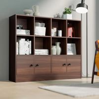 Estante Librero Moderno Maju Marrón 4 Puertas R&R MUEBLES