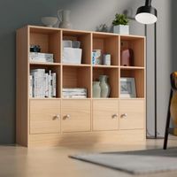 Estante Librero Moderno Maju Marrón Claro 4 Puertas R&R MUEBLES