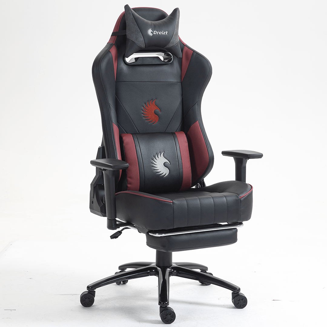 Silla Gamer Dreizt Heroes Rojo Dark Premium Reclinable Con Posapies SLS990062