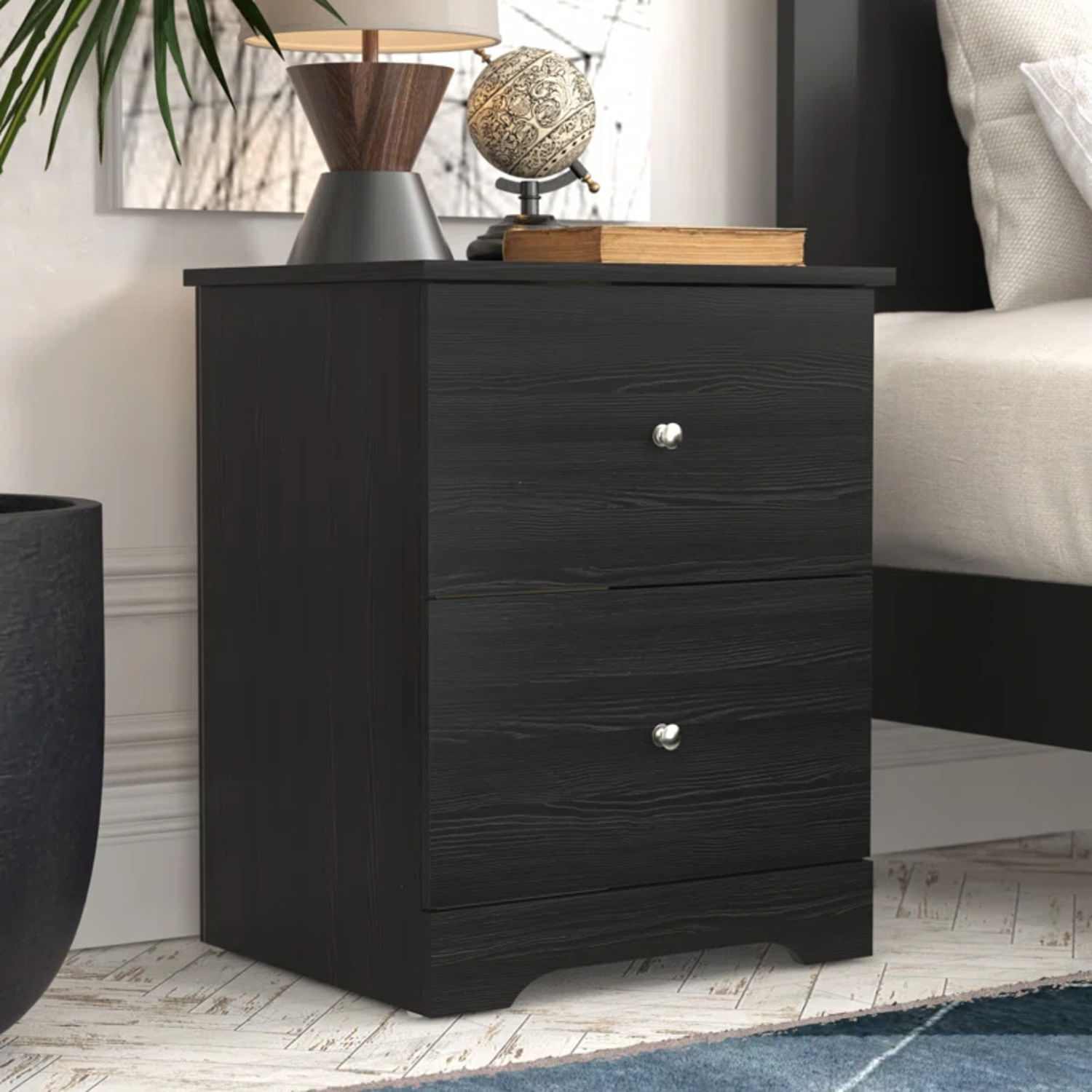 Velador Mesa de Noche Didi Negro R&R MUEBLES