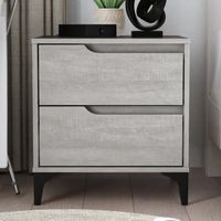 Velador Mesa de Noche Taiyo Gris R&R MUEBLES