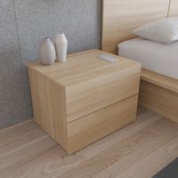 Velador Moderno Akemi Marrón Claro R&R MUEBLES