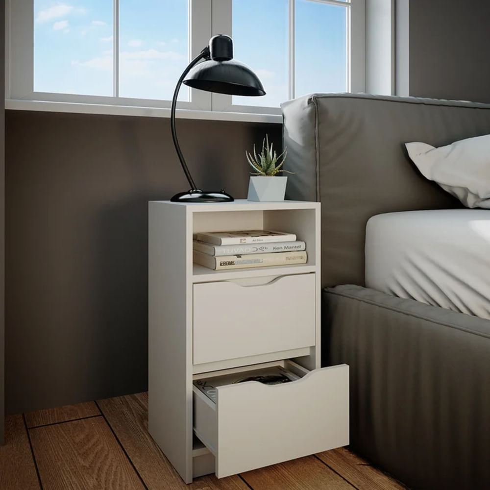 Velador Moderno Miku Blanco R&R MUEBLES