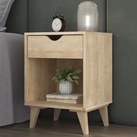 Velador Vintage Girona Marrón Claro 1 Cajón R&R MUEBLES