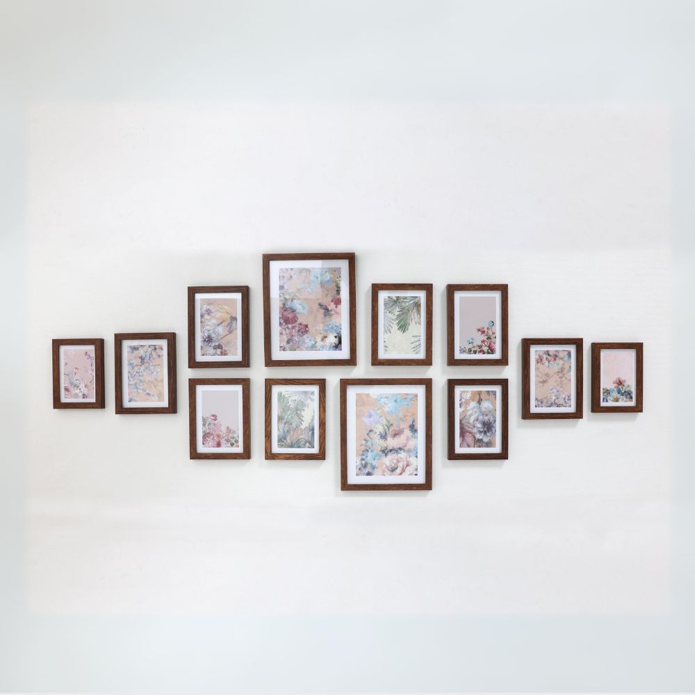 Set de 12 Portarretratos Plástico/Vidrio Orange Marrón Decorativo