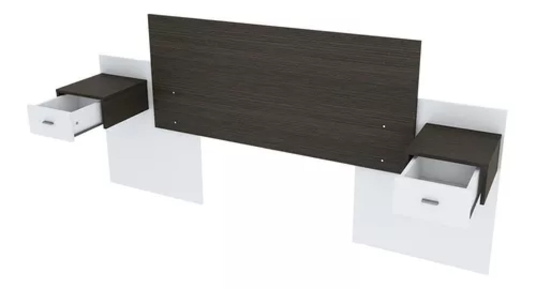 Cabecera de cama Margaret color Negro/Blanco con Veladores TU MESITA