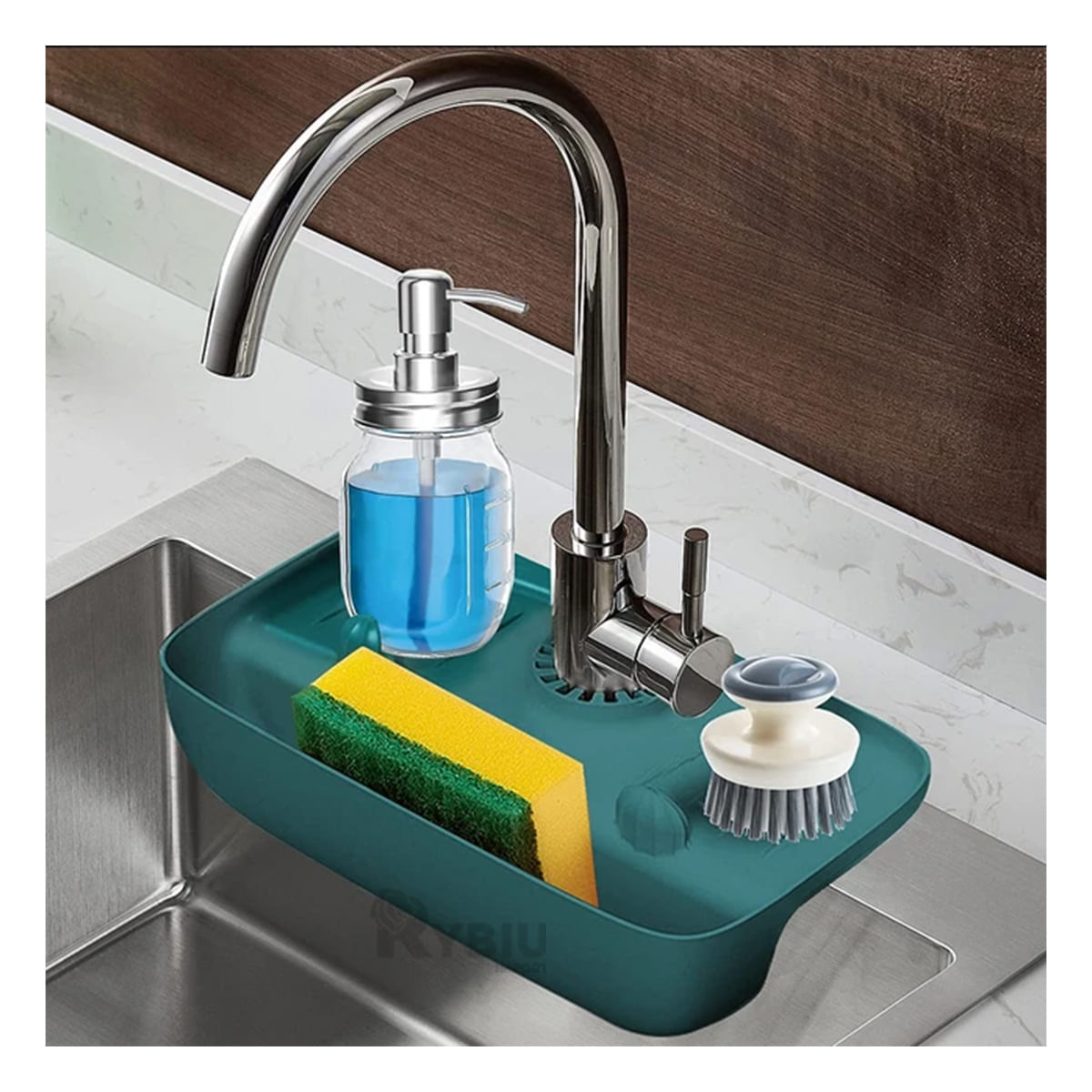 Escurridor de Silicona para Lavadero en Tono Verde