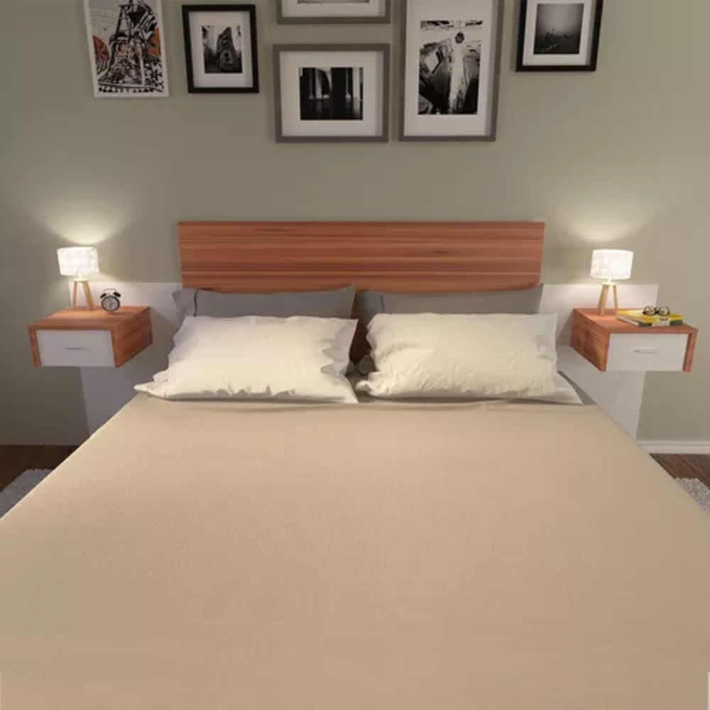 Cabecera de cama Margaret color Marrón/Blanco con Veladores TU MESITA