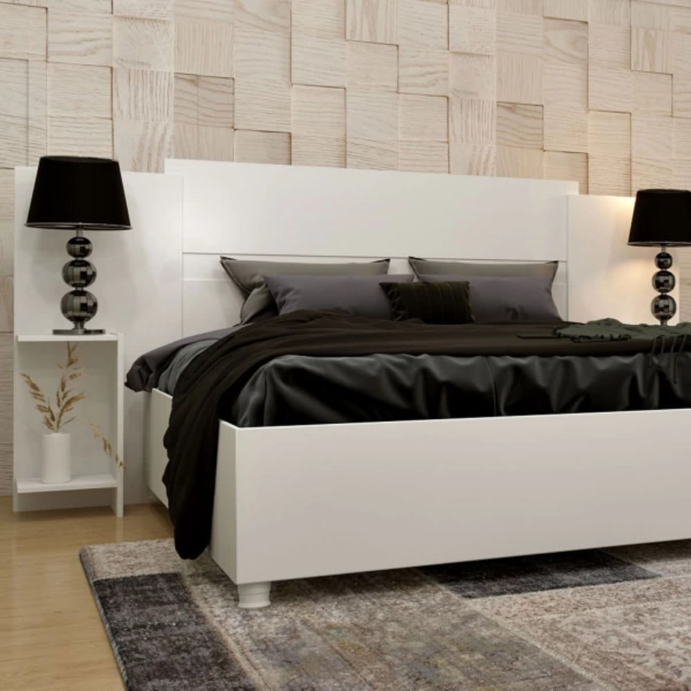 Cabecera de Cama Sonia color Blanco con repisas TU MESITA