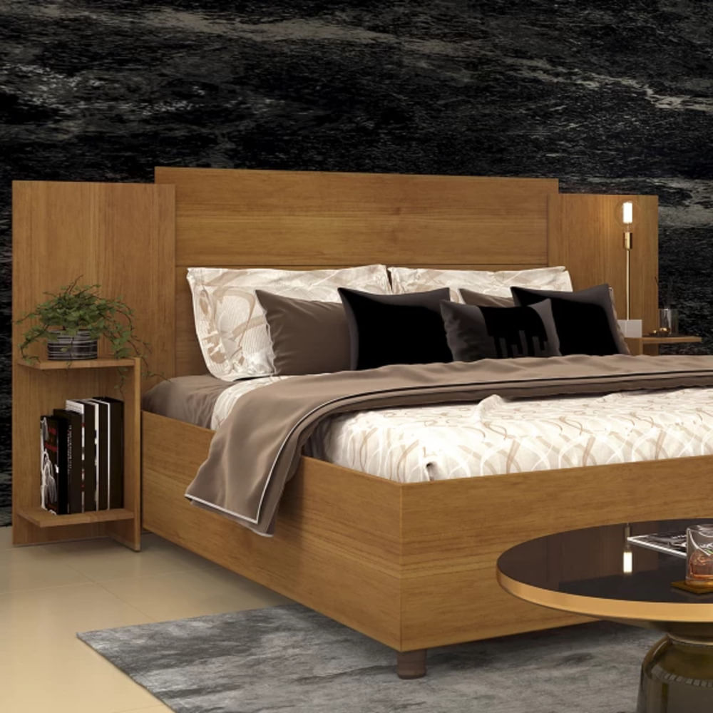 Cabecera de Cama Sonia color Marrón con repisas TU MESITA