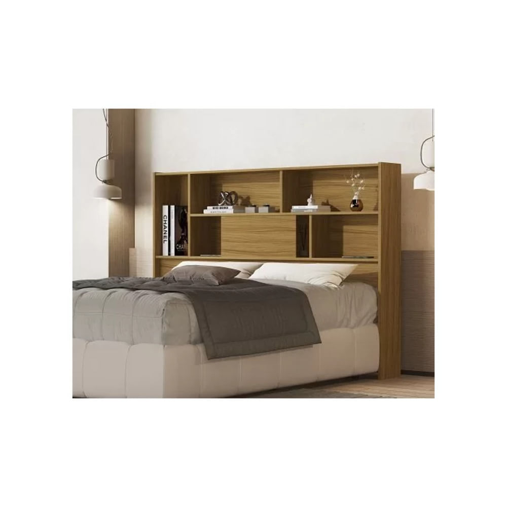 Cabecera de Cama Ariel con Repisas color Marrón TU MESITA