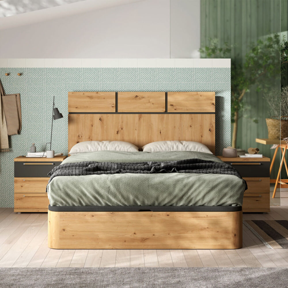 Cabecera Minimalista Jordania color Haya/Negro TU MESITA