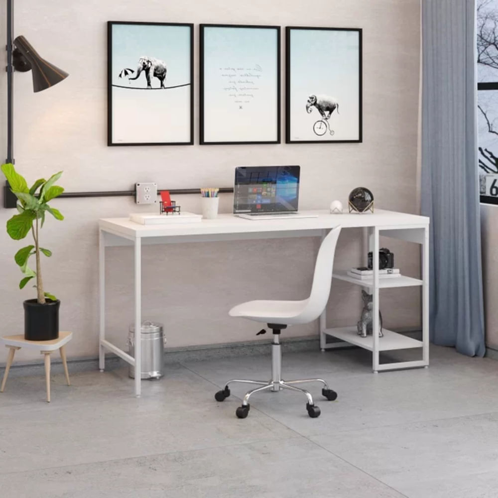 Mesa Escritorio Industrial Liverpol color Blanco TU MESITA