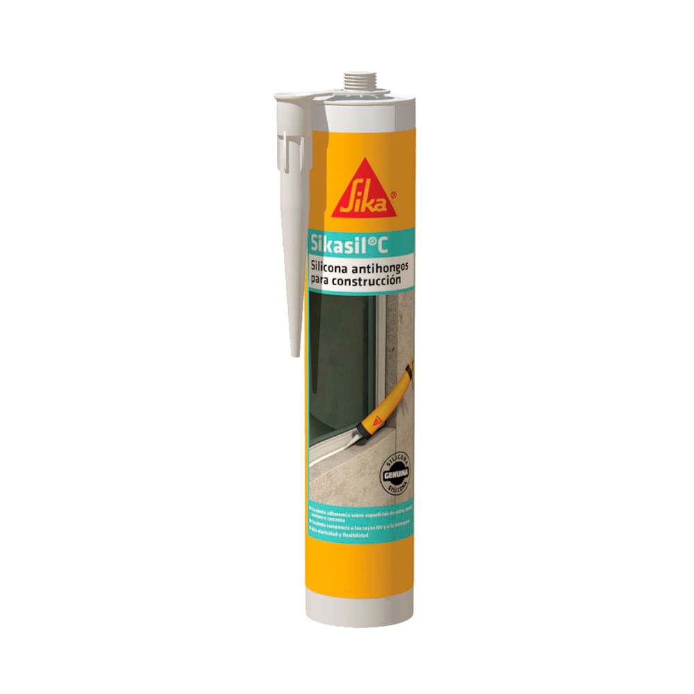 Silicona fungicida para interior y exterior Sikasil C transparente 280ml