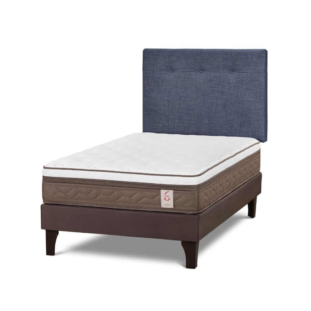 Dormitorio Europeo NS6 1.5 Plazas + Respaldo N.Bennet Denim