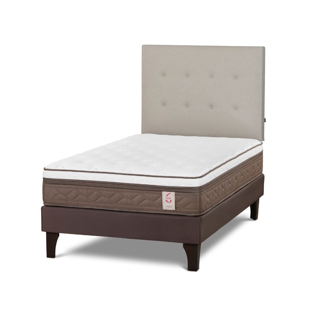 Dormitorio Europeo NS6 1.5 Plazas + Respaldo West Niebla