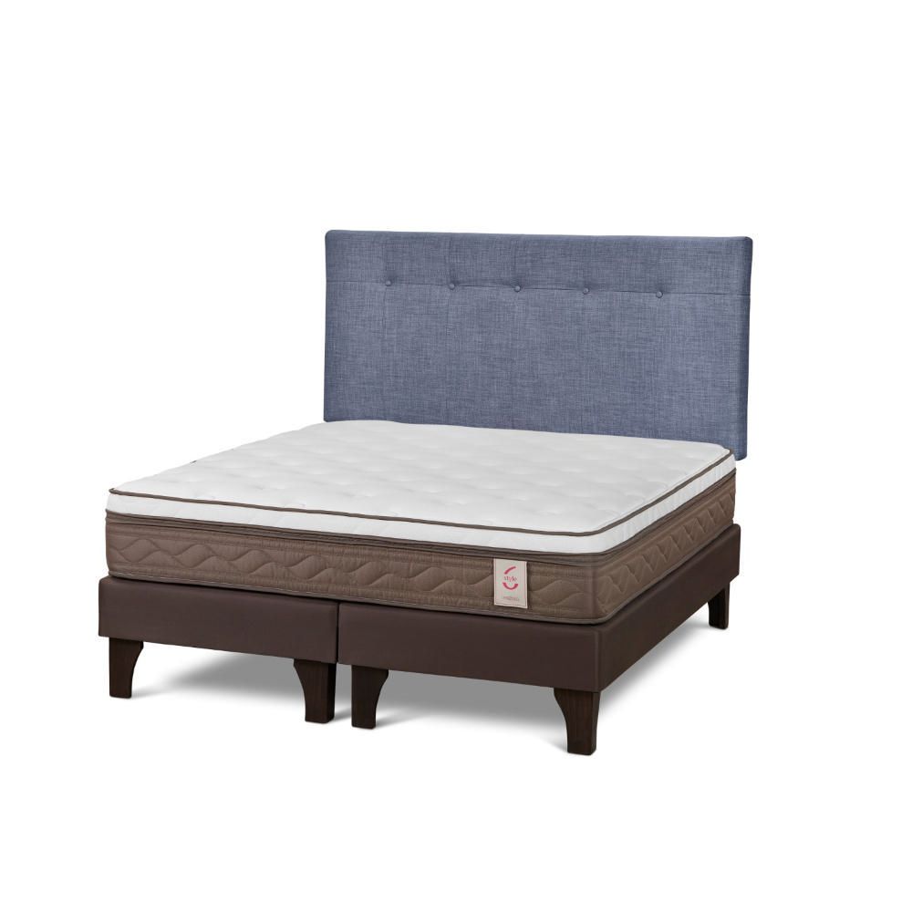 Dormitorio Europeo NS6 King + Respaldo N.Bennet Denim