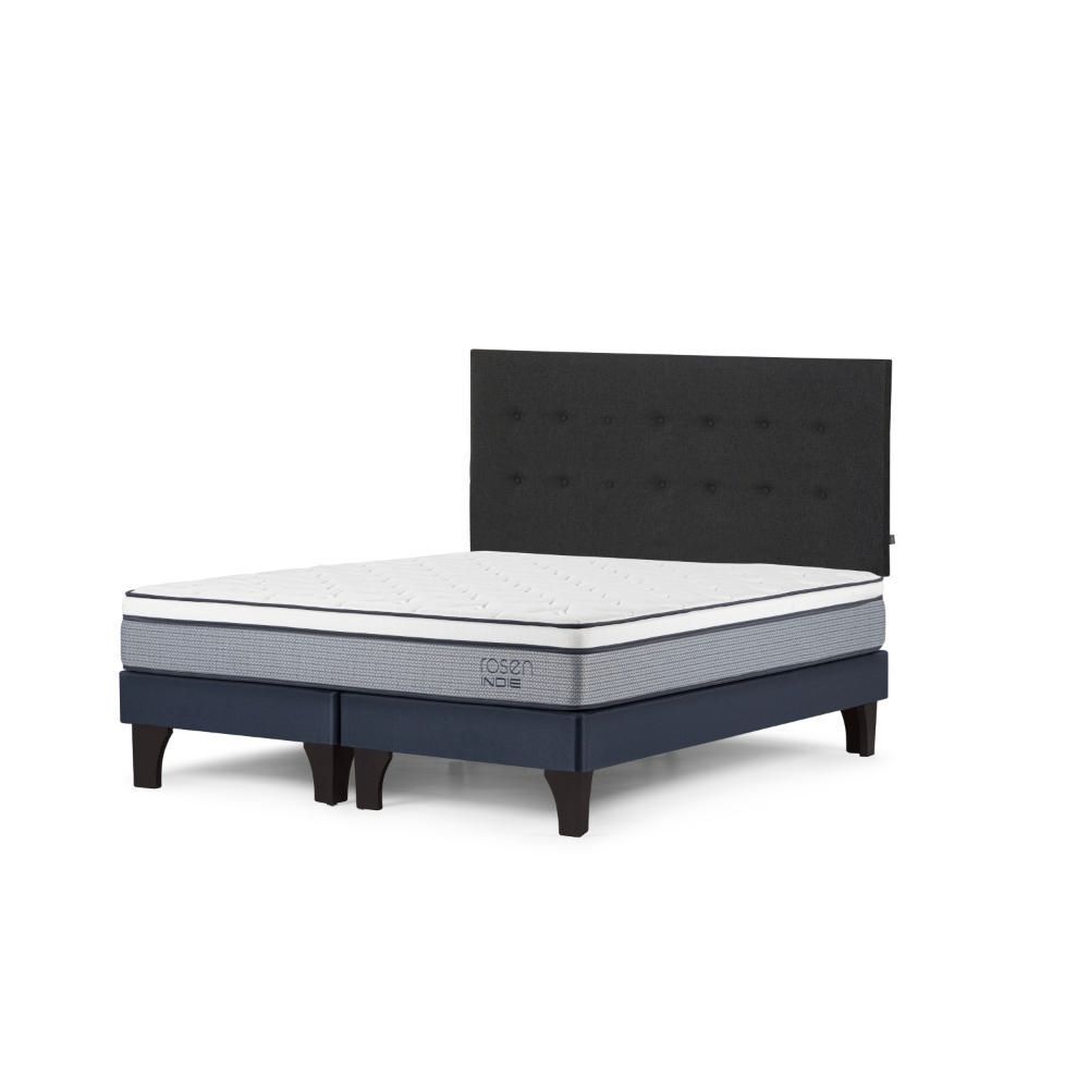 Dormitorio Europeo Indie Queen + Respaldo West Grafito