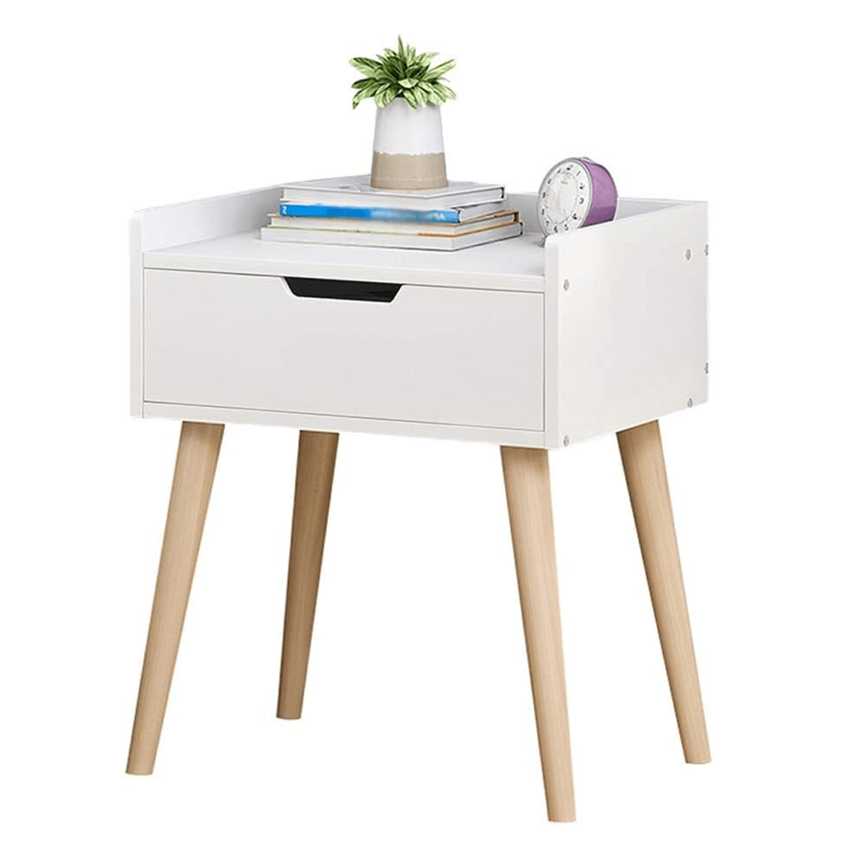 Velador 1 cajón Yuka Blanco DIBA Muebles