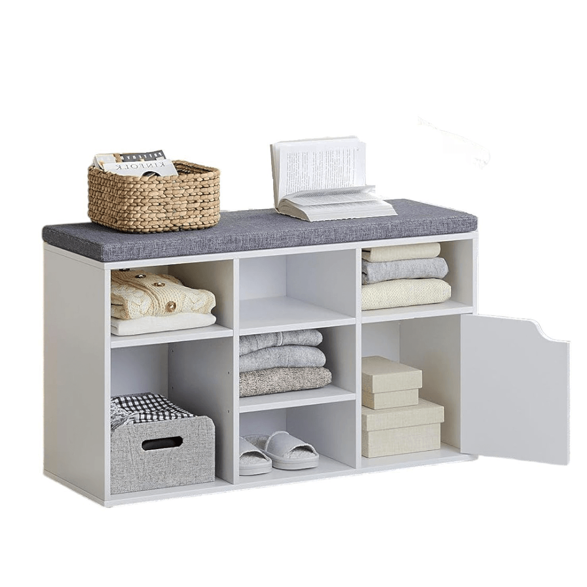 Zapatera con Asiento Neda Blanco DIBA Muebles