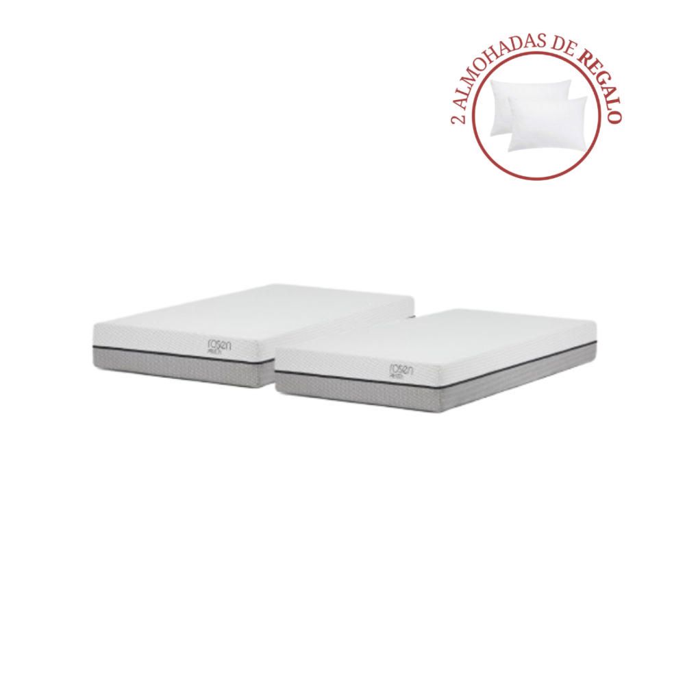 Combo 2 Colchones Pratta 1.5 Plazas + 2 Almohadas