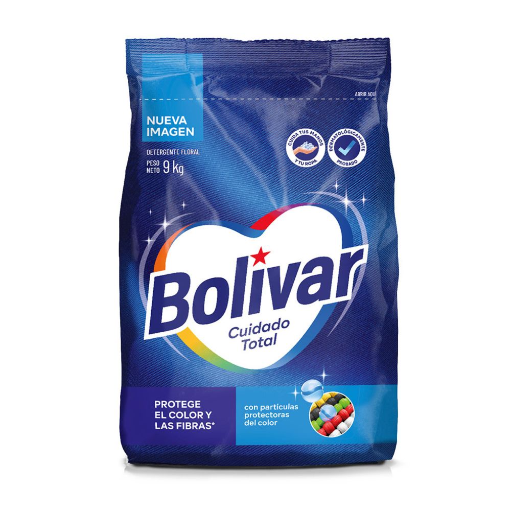 Detergente en Polvo Bolivar Cuidado Total 9kg