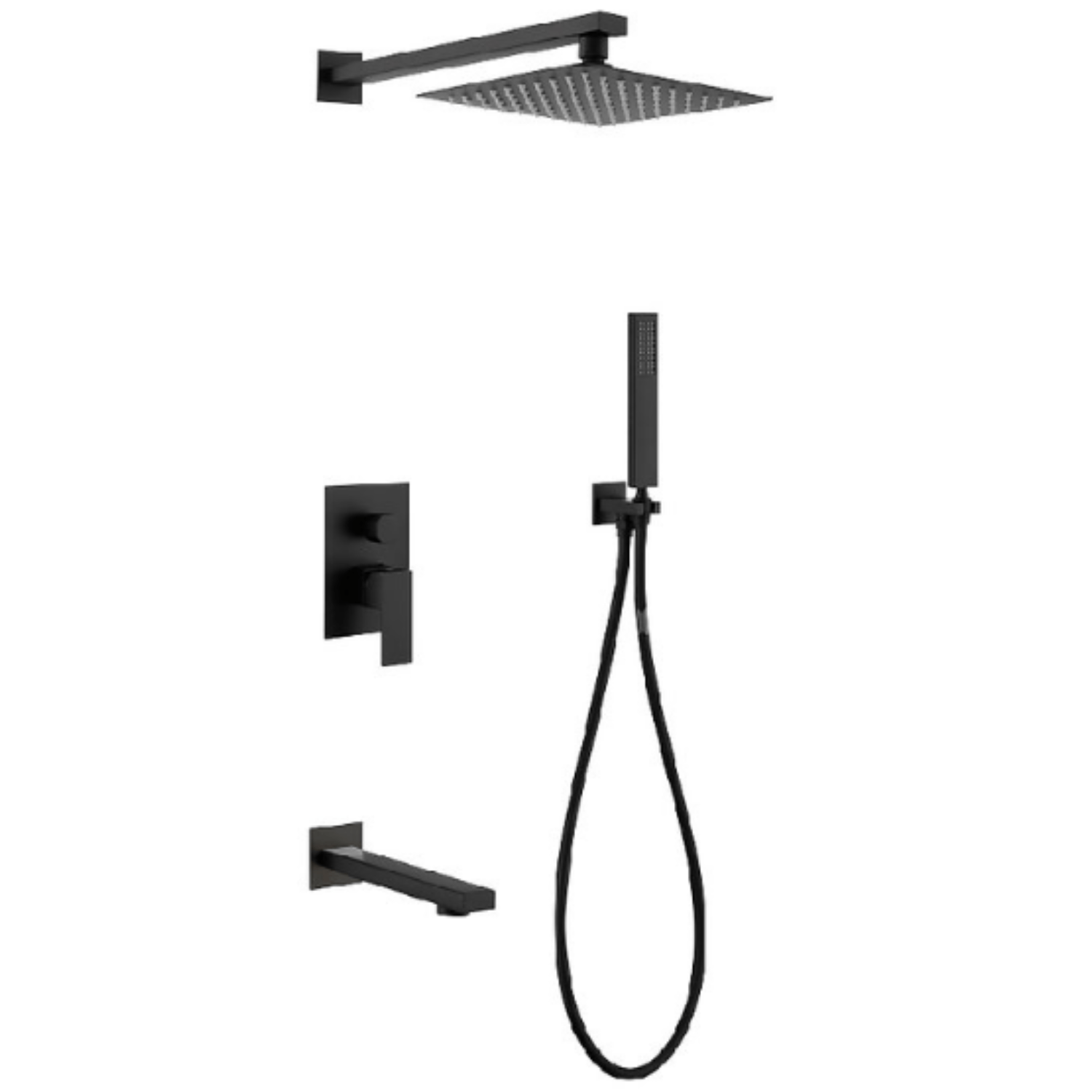 LLAVES MAS MEZCLADORA PARA DUCHA DE LUJO NEGRO SATINADO  MT304- 010D701